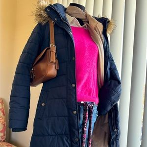 Abercrombie Navy Blue Winter Coat - Size Medium